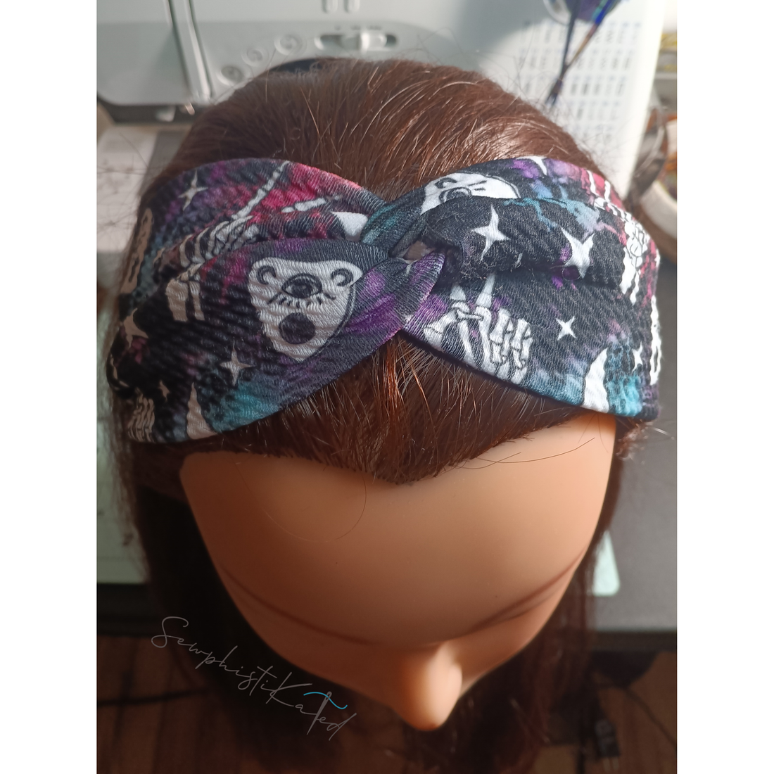 Witchy Planchette Headbands &amp; Scrunchies – Celestial Skeleton Hair Accessories (Purple, Black &amp; Teal)