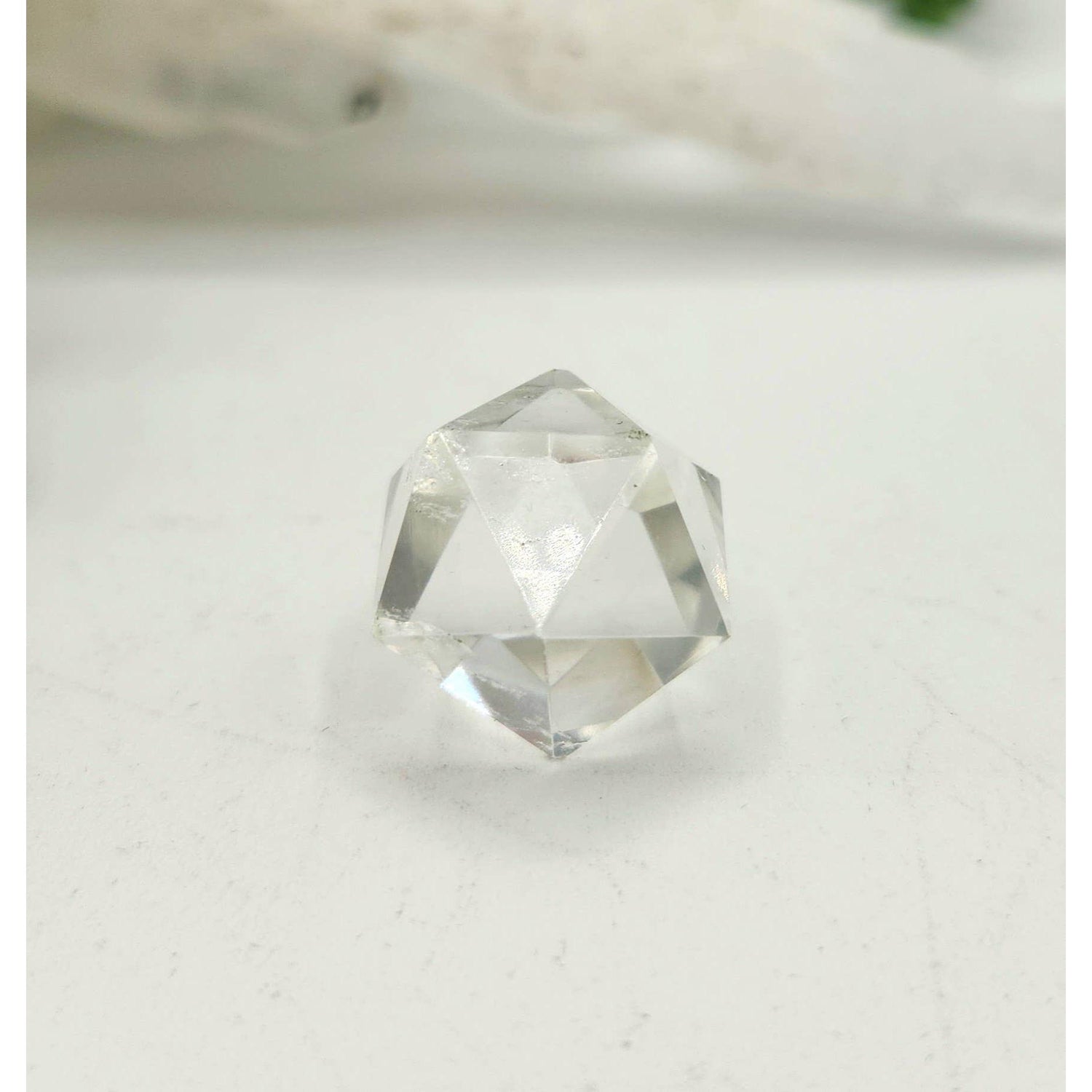 Clear Quartz Sacred Geometry Set – 7 Carved Crystals + Merkaba &amp; Sphere with Grid &amp; Pouch