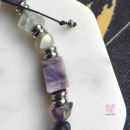 Alcyone Bracelet; Charoite and Fluorite