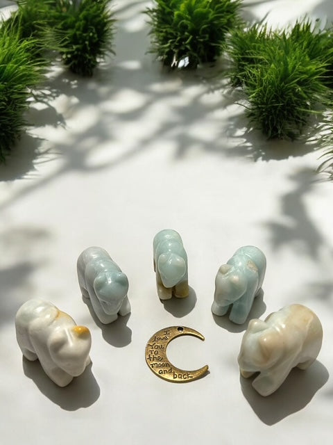 Amazonite Bear Crystal Carving