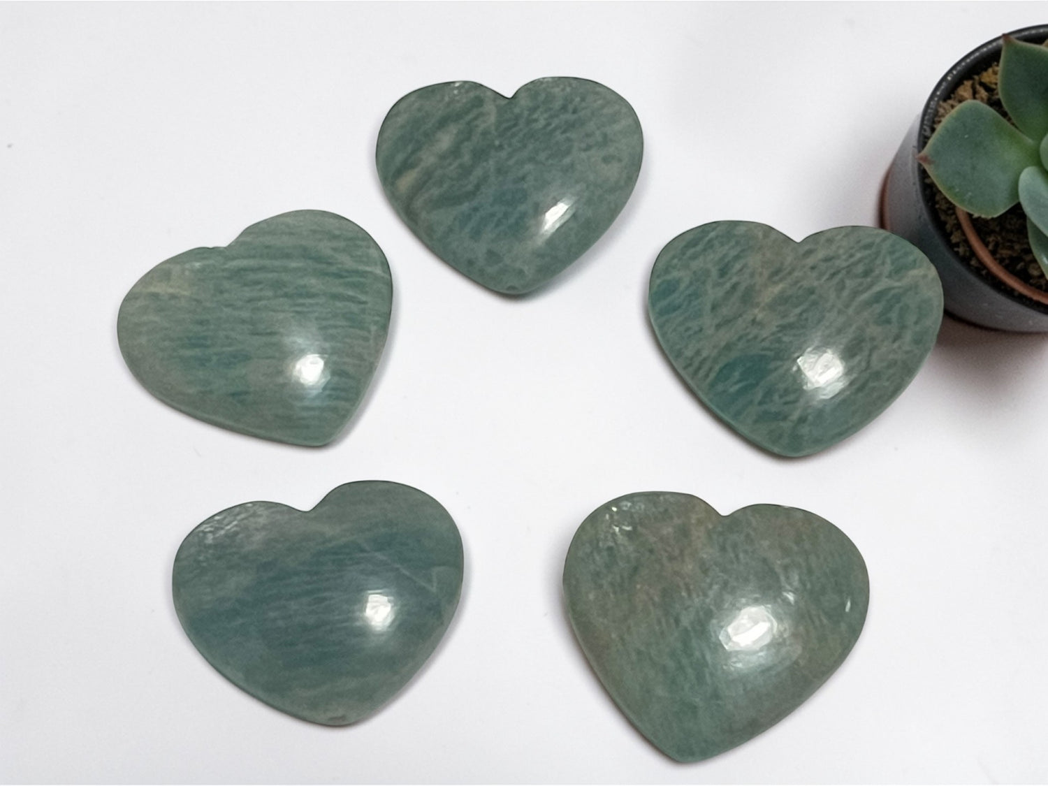 Amazonite Heart Carving