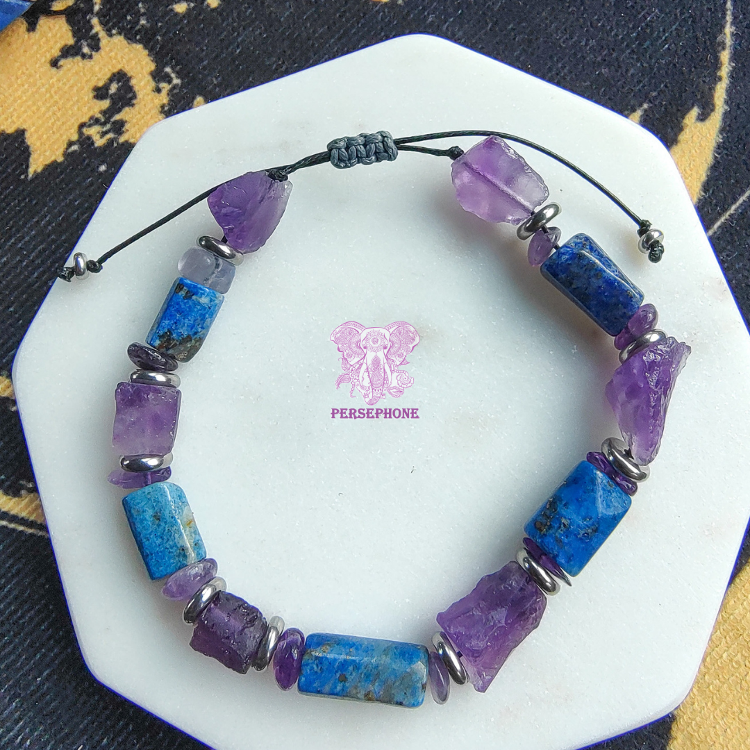 Andromeda: Lapis Lazuli and Amethyst