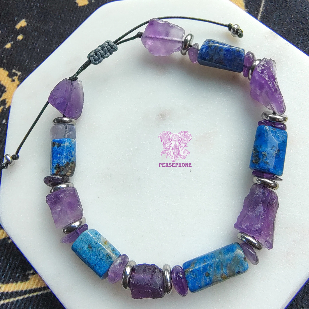 Andromeda: Lapis Lazuli and Amethyst