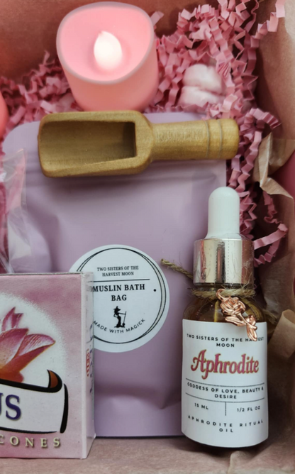 Luxurious Aphrodite ritual bath set for love, beauty, devotion, and sacred self-care.