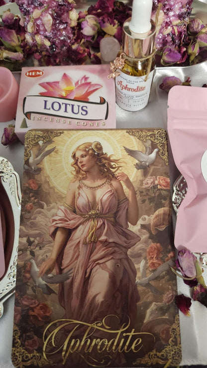 Aphrodite Devotional Ritual Box – Love, Beauty &amp; Divine Feminine Altar Kit