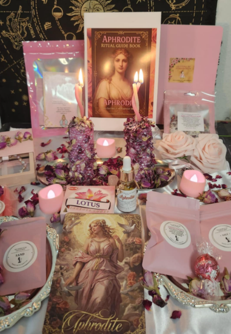 Aphrodite Devotional Ritual Box – Love, Beauty &amp; Divine Feminine Altar Kit