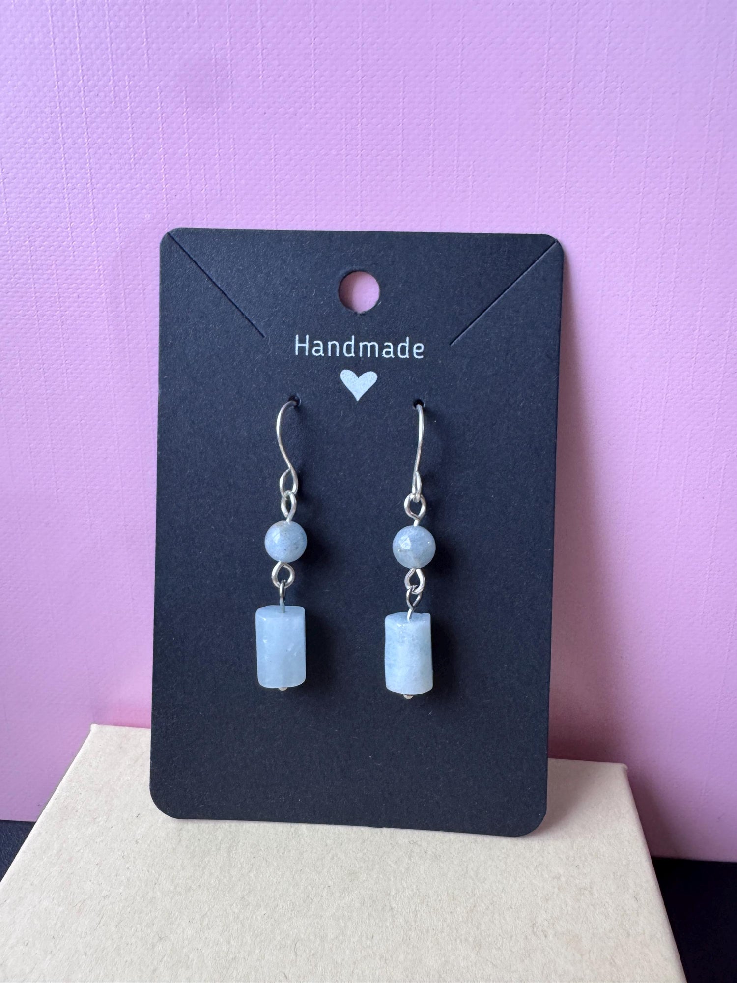 Aquamarine Drop Silver Earrings