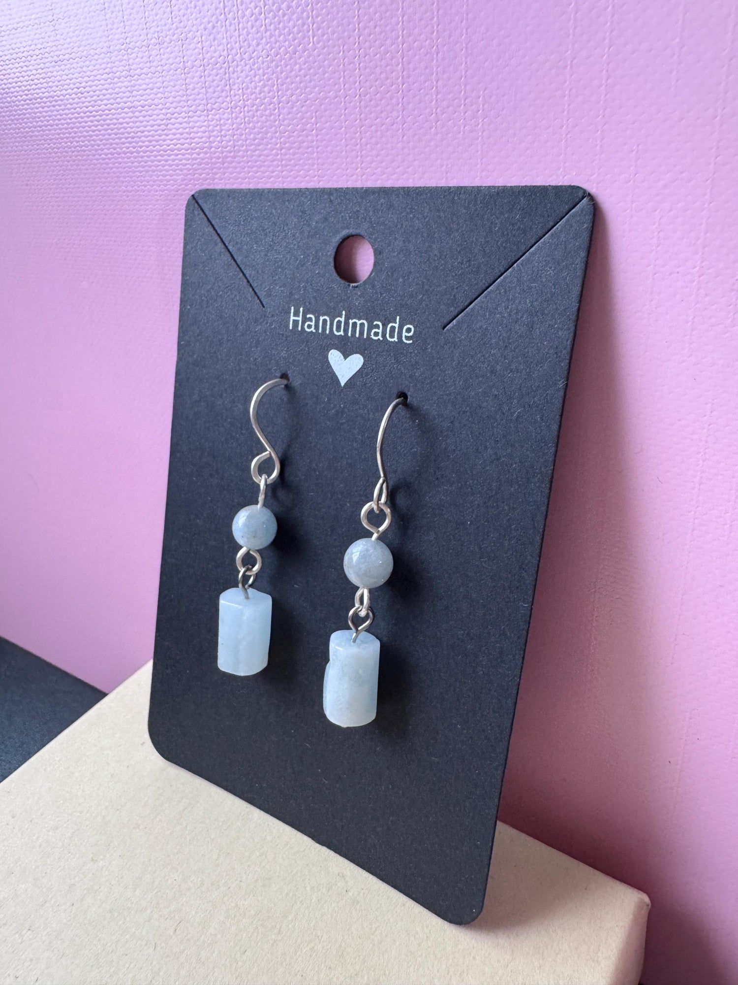 Aquamarine Drop Silver Earrings