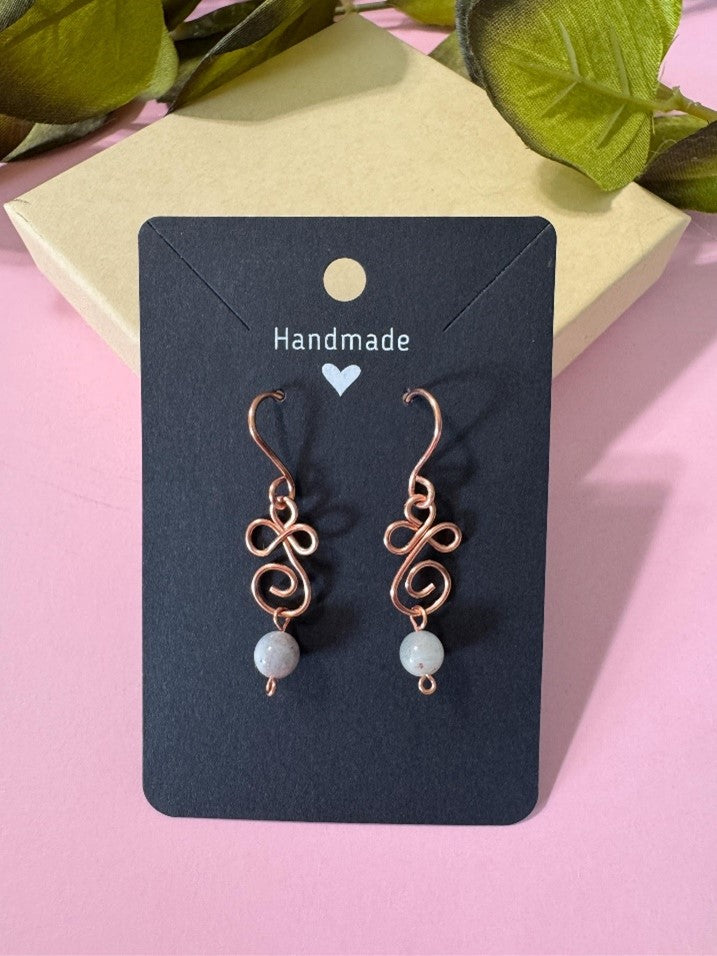 Aquamarine Copper Earrings