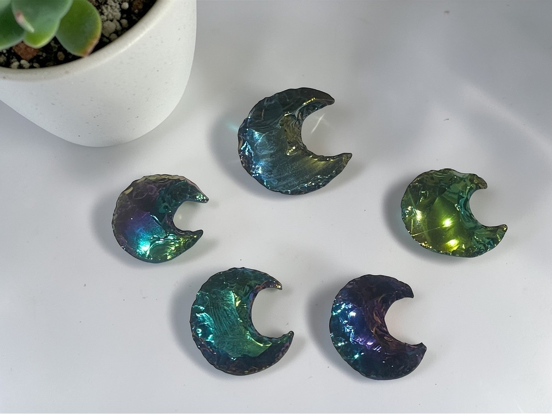 Aura Angel Titanium crescent moon