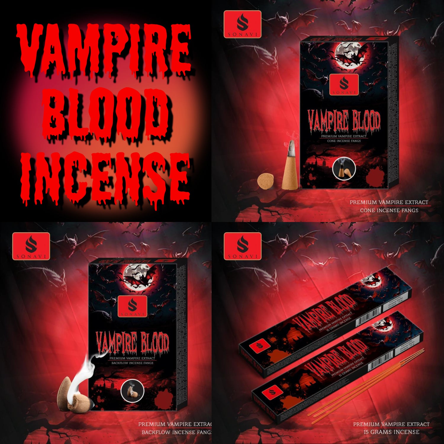 Vampire Blood Incense — Sticks, Cones, or Backflow Cones