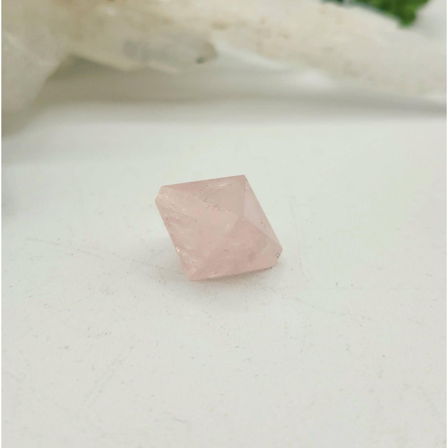 Rose Quartz Sacred Geometry Crystal Set – 7-Piece Platonic Solids + Grid