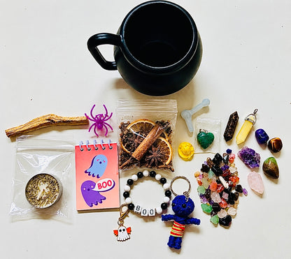 Samhain Halloween witchy mystery cauldrons