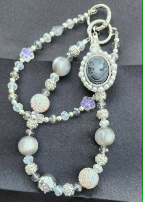 Handbag &amp; Purse Chain - Black Cameo