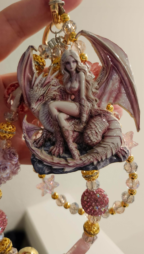 Handbag &amp; Purse Chain - Dragon Rider - Pink