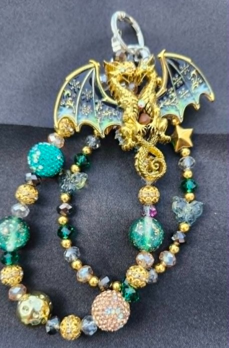 Handbag &amp; Purse Chain - Dragon Green &amp; Black