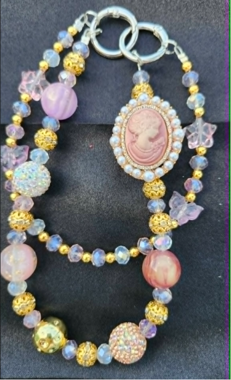 Handbag &amp; Purse Chain - Pink Cameo
