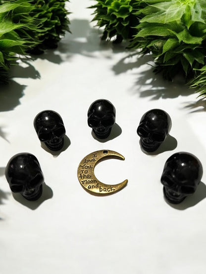 Black Obsidian Skull Crystal Carving