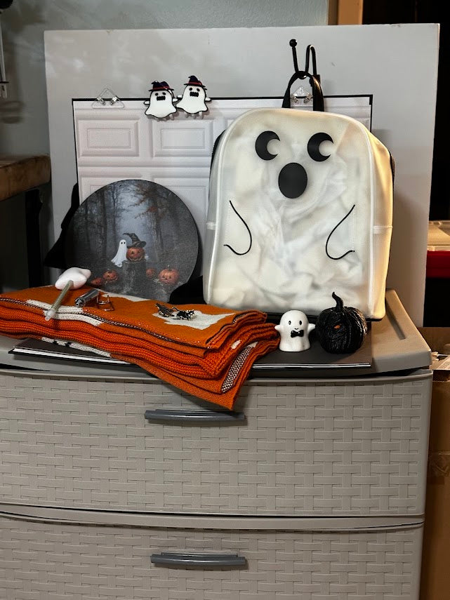 BOO! Ghost Boo Basket – Clear Ghost Backpack, Ghost Decor, Kitchen Towels &amp; More