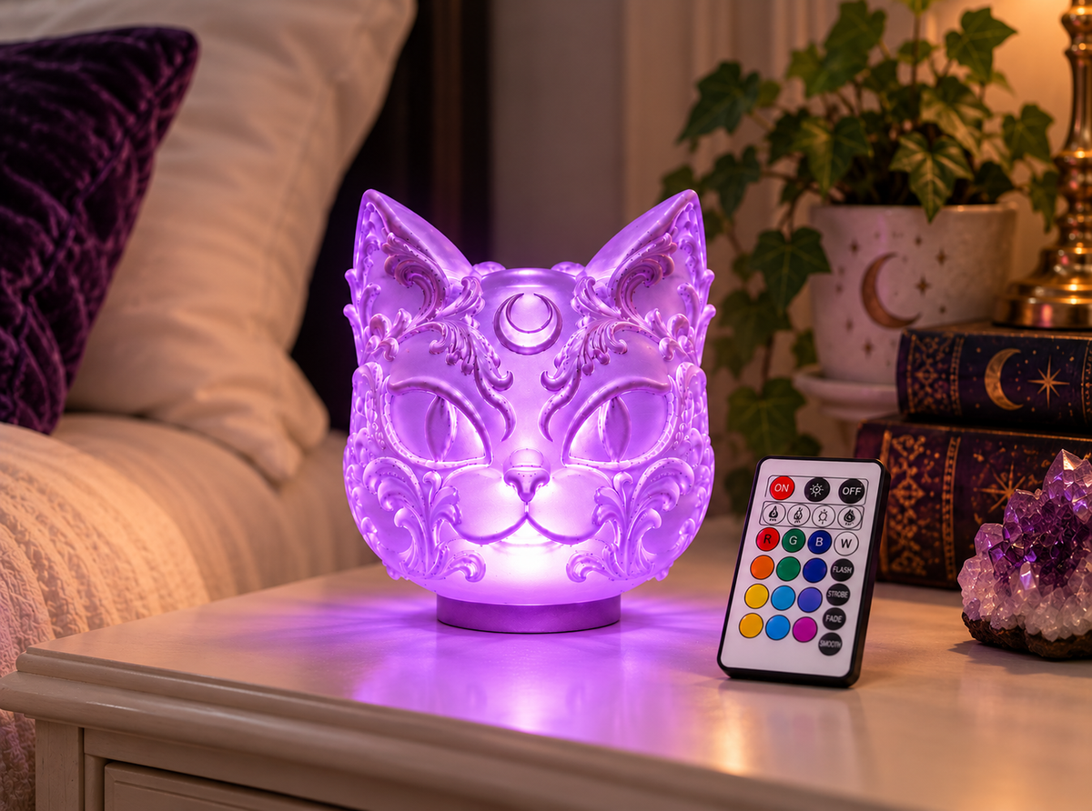 Witchy Cat 3D Translucent Lamp