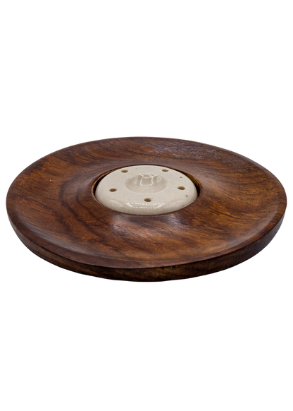 Ceramic &amp; Wood Cone - Stick Incense Burner