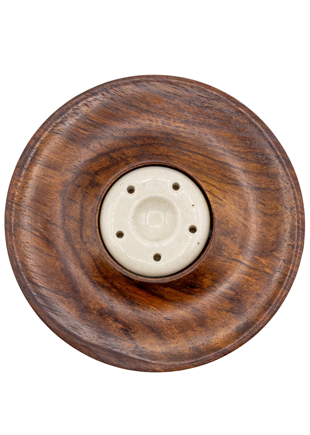 Ceramic &amp; Wood Cone - Stick Incense Burner