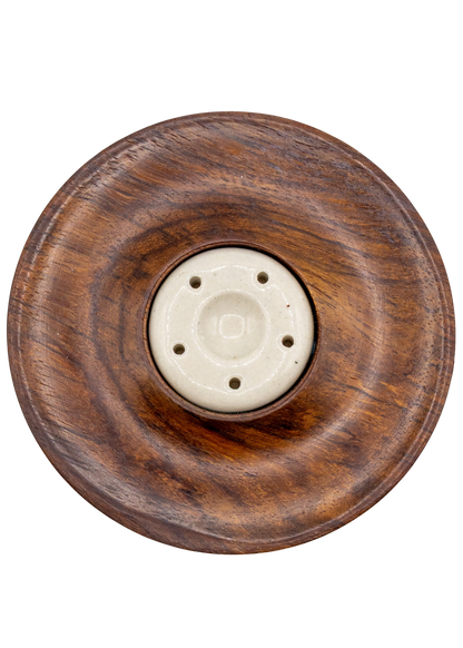Ceramic &amp; Wood Cone - Stick Incense Burner