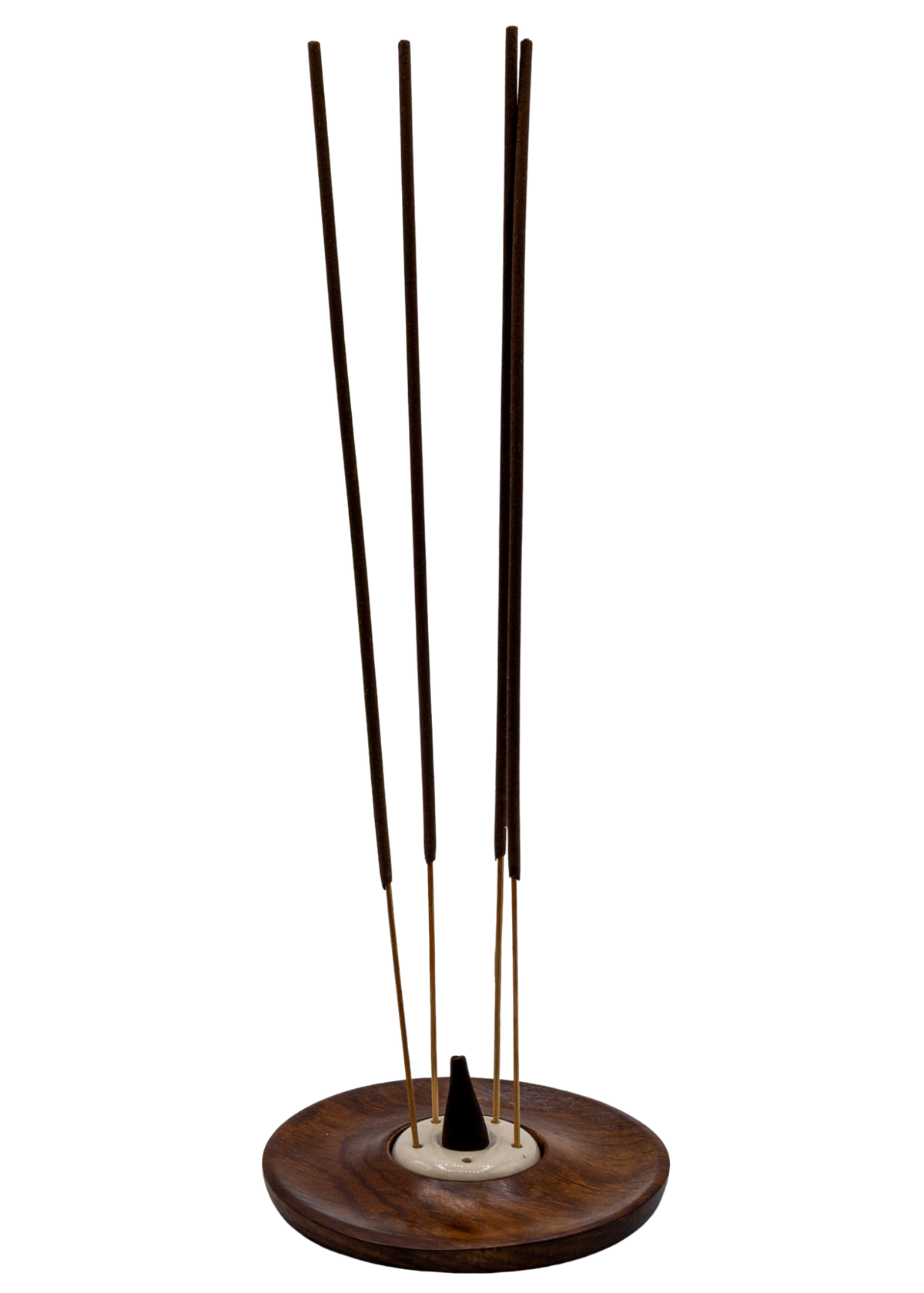 Ceramic &amp; Wood Cone - Stick Incense Burner
