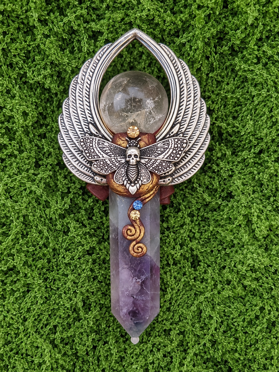 Clear Quartz and Amethyst Wand