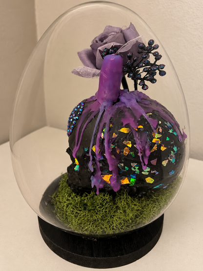 Purple witchy gothic skull cloche