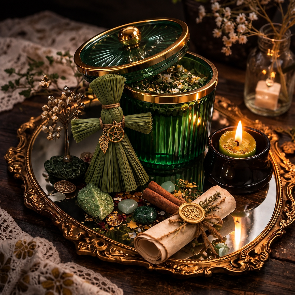 Deluxe Intuitive Witch Box – Personalized Ritual Set | Custom Witchcraft Kit, Crystals, Altar Tools