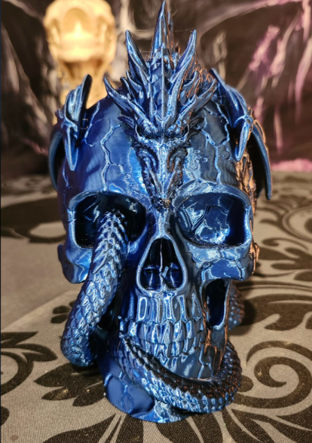 Dragon Wrapped Skull Incense Holder