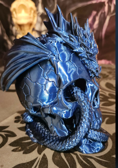 Dragon Wrapped Skull Incense Holder