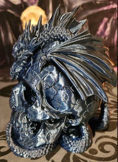 Dragon Wrapped Skull Incense Holder