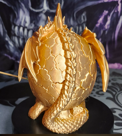 Dragon Wrapped Skull Incense Holder