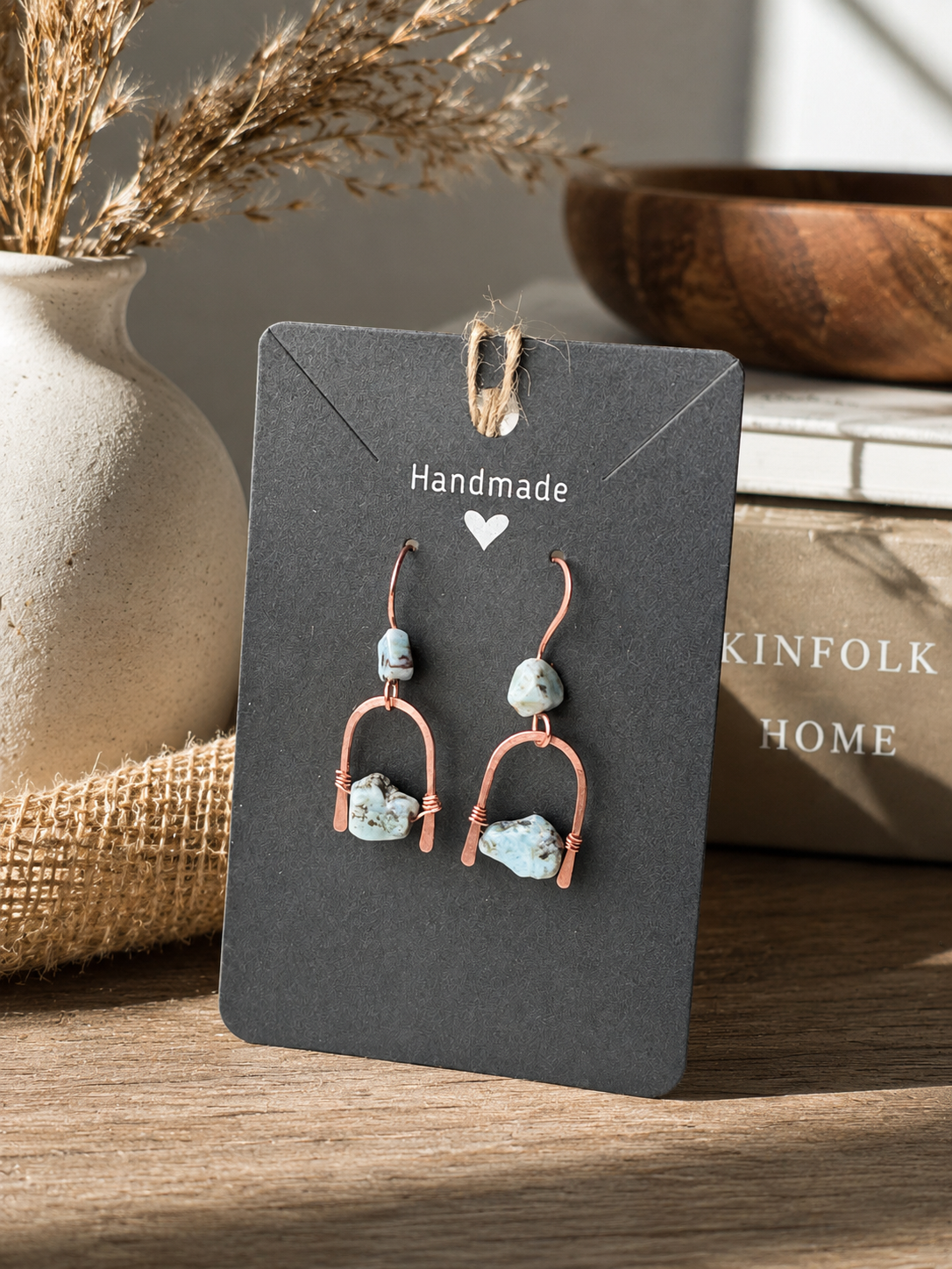 Copper Larimar Earrings