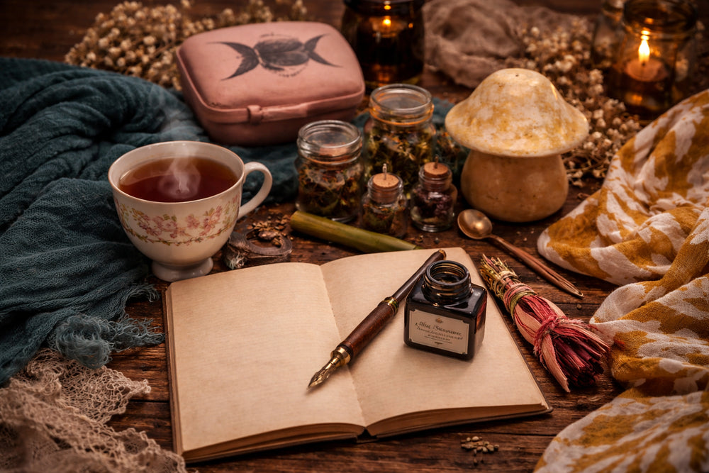 Cozy Witch Mystery Capsule Bundle – Intuitively Curated Self-Care &amp; Ritual Set | Tea, Candles, Comfort Magic