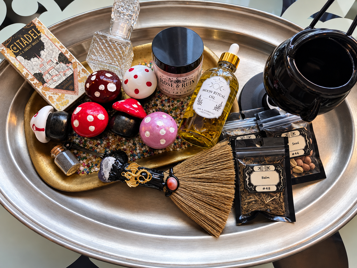 Cozy Witch Mystery Capsule Bundle – Intuitively Curated Self-Care &amp; Ritual Set | Tea, Candles, Comfort Magic