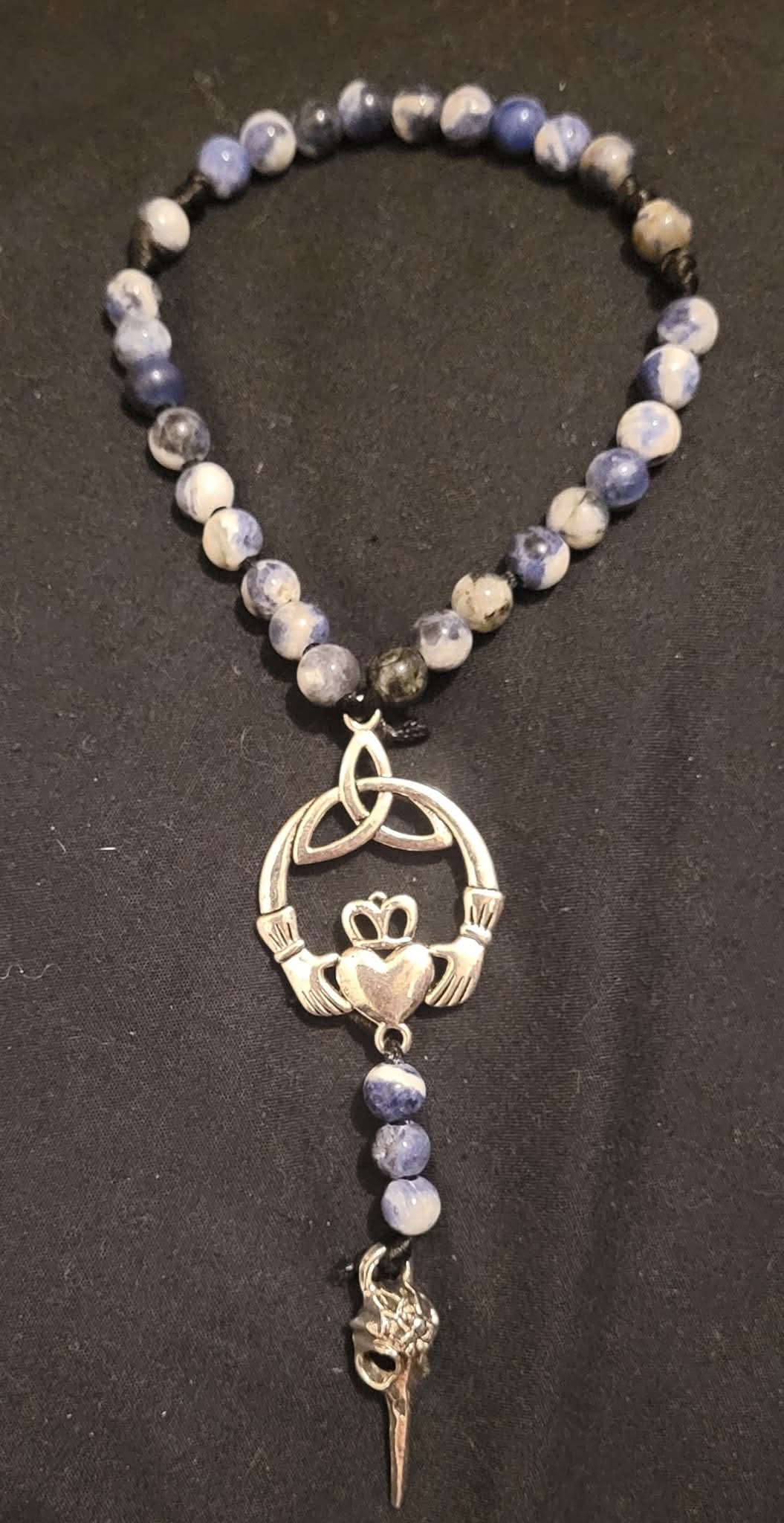 Knotted Sodalite Claddaugh Rosary