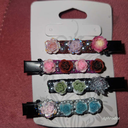 floral hair clips