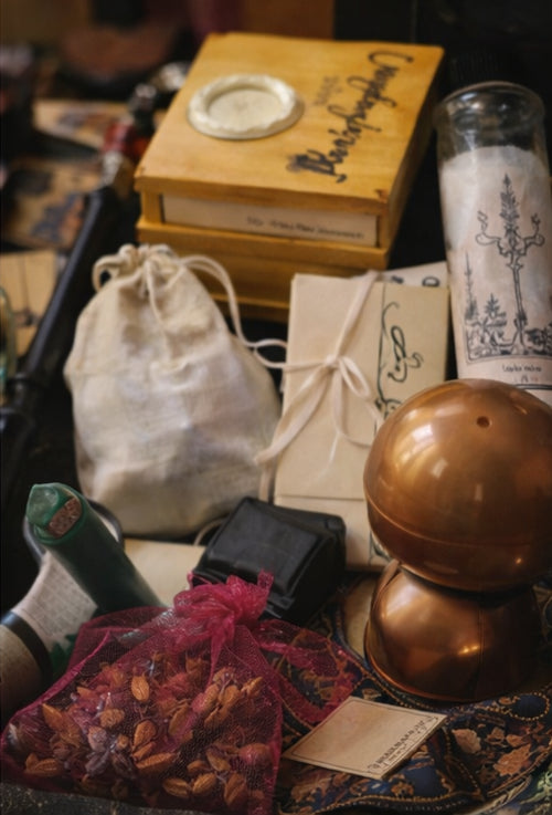 Golden Relic Mystery Capsule – Intuitively Curated Ritual Set | Crystals, Jewelry, Altar Tools