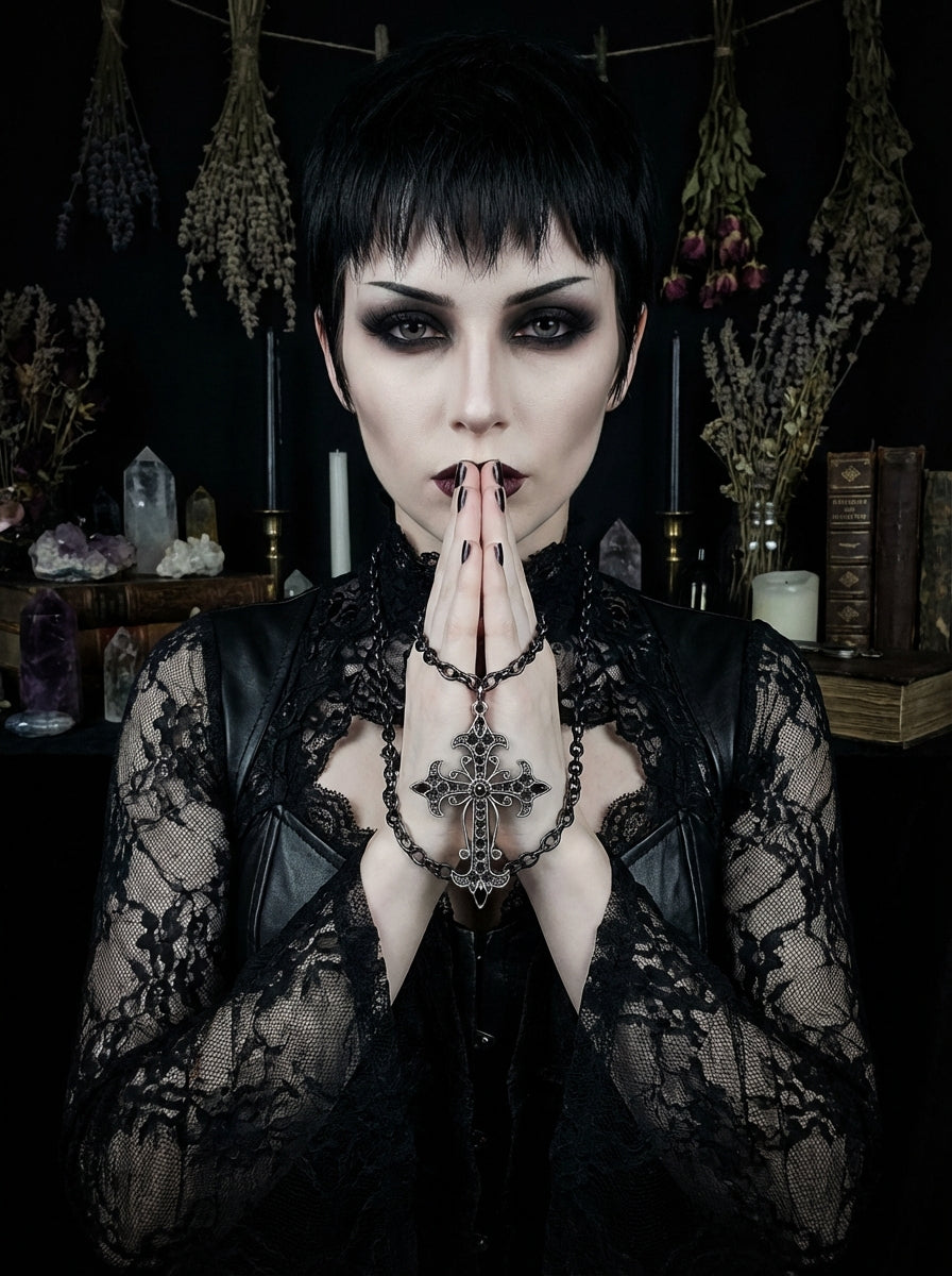 Gothic Black and silver cross