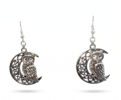 Celtic Moon Silver Earrings