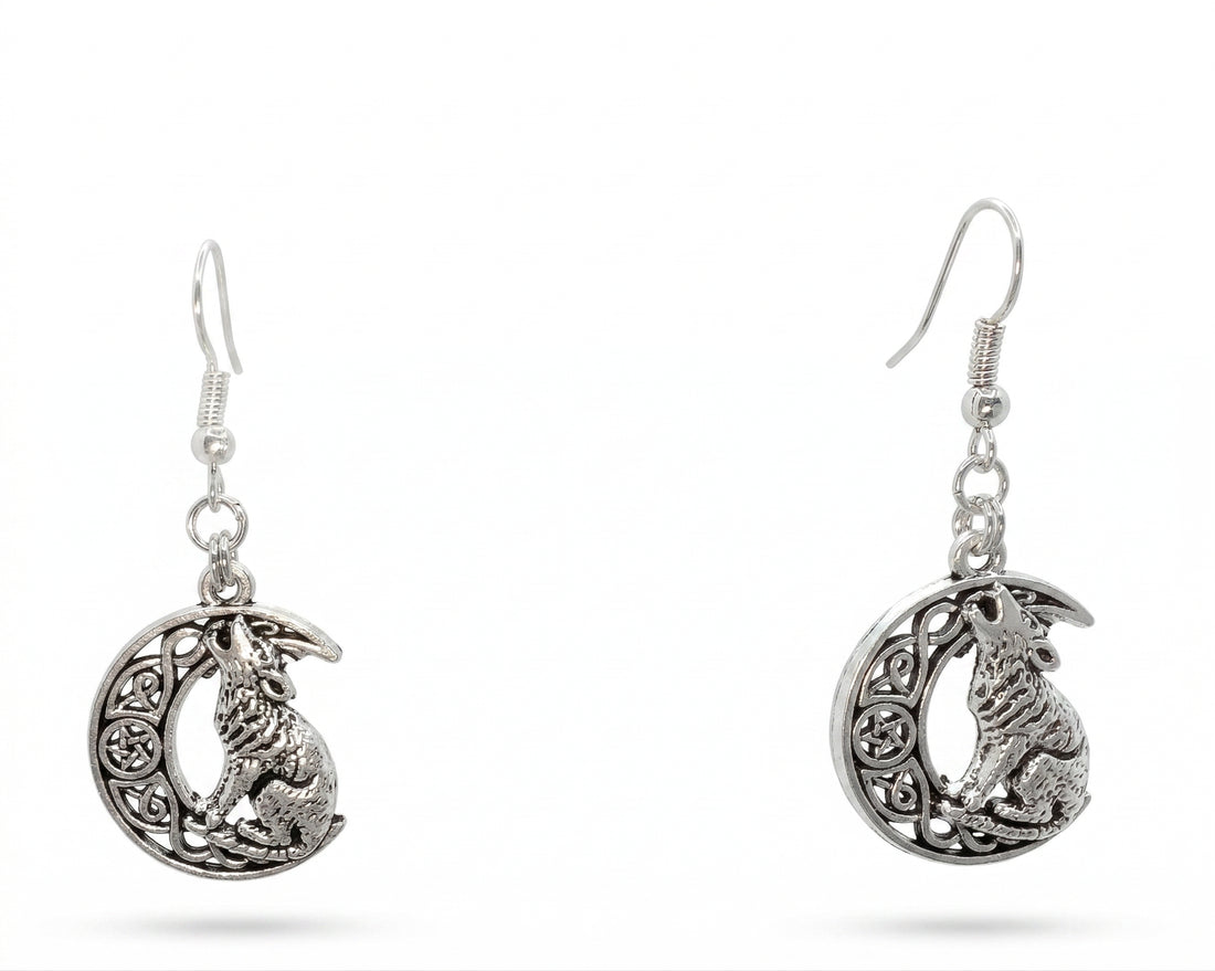 Celtic Moon Silver Earrings
