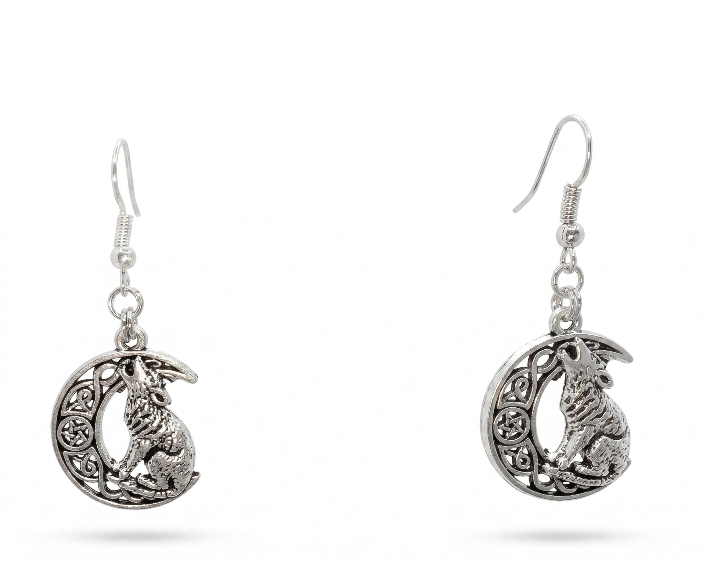 Celtic Moon Silver Earrings