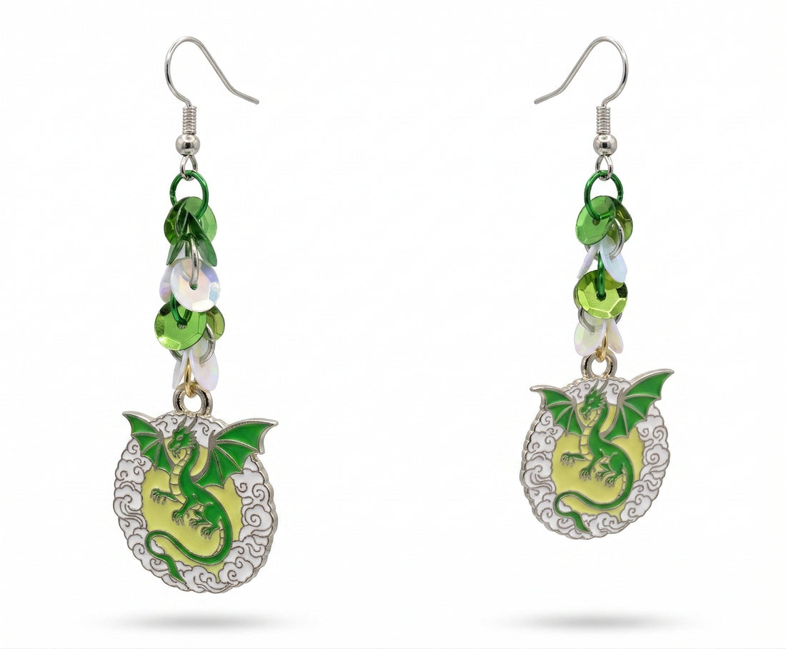 Enchanted Dragon Charm &amp; Earring Set
