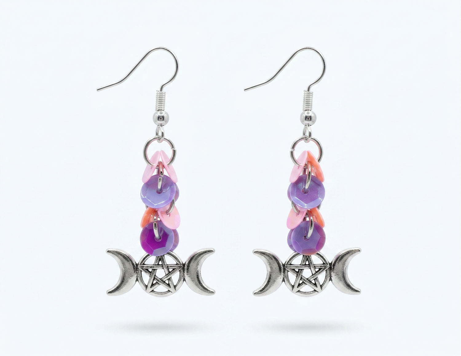 Mystical Sequin Pentacle Earrings