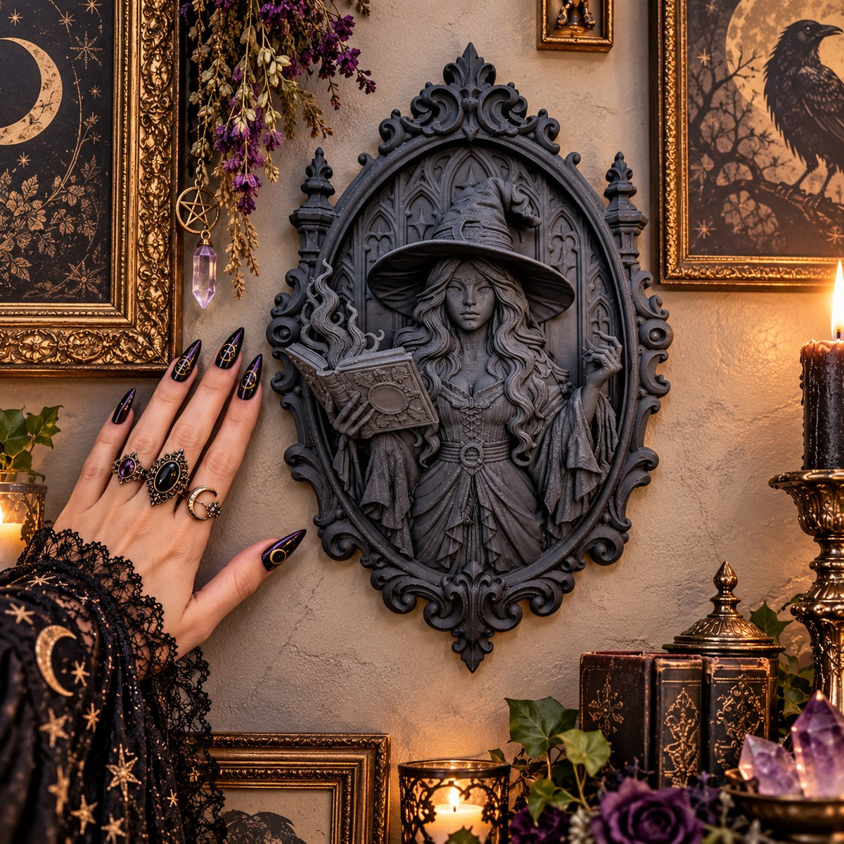 Victorian Gothic 3D Frame Collection - The Spellcasting Witch