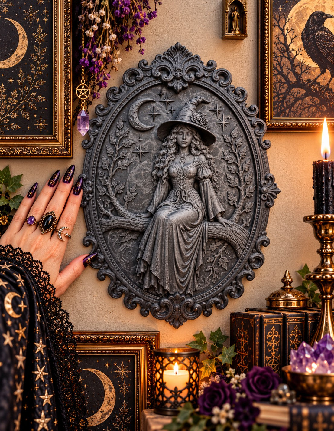 Victorian Gothic 3D Frame Collection - Witch on a Tree
