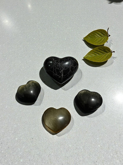 Gold Sheen Obsidian Heart